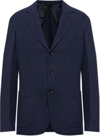 Brioni Blazer met open revers - Heren - Blazers - Blauw - L - Wol - Jassen