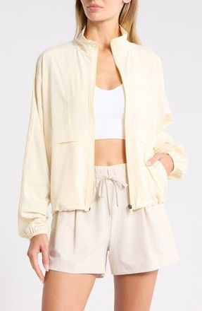 Zella Interval Zip Up Jacket in Yellow Buttercream at Nordstrom Rack, Size Large