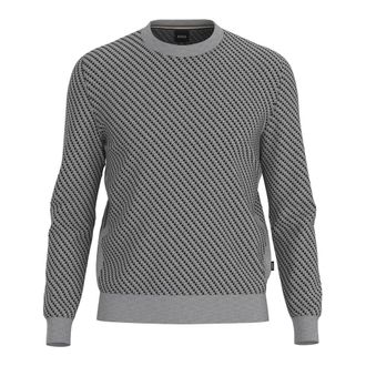 HUGO BOSS Truien & Vesten, Heren, Grijs, S, Rondgebreide trui