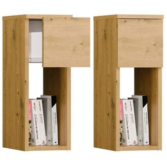 Topeshop GALAX - Comodino Rovere artigianale - 1 cassetto - Camera