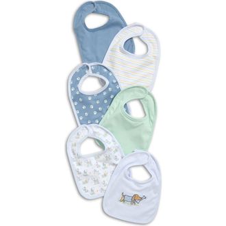 Little Me 6-Pack Dachshund Bibs in White/Blue/Green Multi at Nordstrom Rack, Size 0-12 M