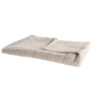 Beliani Manta De Tejido De Poli&eacute;ster Beige 150 X 200 Cm Mullido Suave Moderno Minimalista Labyar
