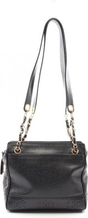 Chanel Black Grained Calfskin Handbag Tote Bag (Pre-Owned)