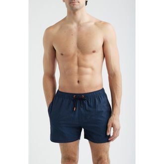 Save The Duck Ademir Swim Trunks in Navy Blue Pinstriped at Nordstrom, Size Xx-Large