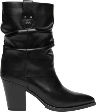Nero Giardini Heeled Boots - Dames - Laarzen met Hak - Zwart - 39 EU - Leer - Schoenen
