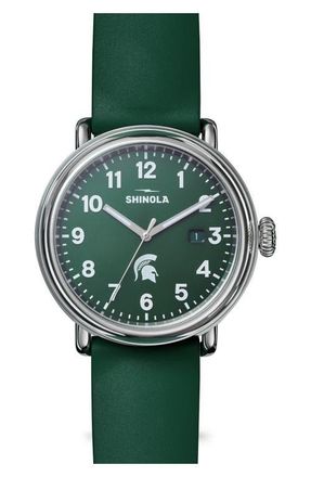 Shinola Detrola Spartan Rubber Strap Watch, 41mm in Deep Green at Nordstrom