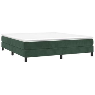vidaXL Cama Box Spring Con Colch&oacute;n Terciopelo Verde Oscuro 160x200 Cm Vidaxl