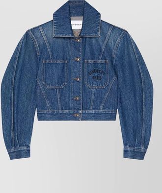Givenchy short denim jacket long sleeves pockets