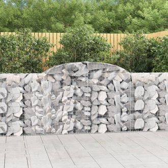 Berkfield Home Arched Gabion Baskets 12 pcs 300x30x100/120 cm Galvanised Iron in Silver