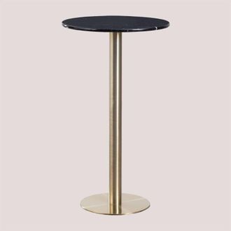 Sklum Sklum - Tavolo alto da bar rotondo in marmo (&Oslash;60 cm) Cosmopolitan Oro champagne