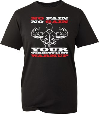 Generic No Pain No Gain Gym T-Shirt, Workout Training Bodybuilding Fitness Adults Top (Black, L)
