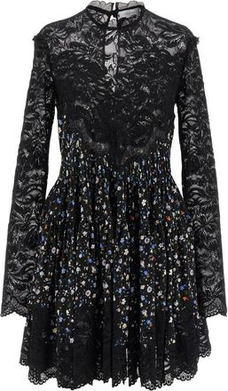 Paco Rabanne Kleedjes, Dames, Zwart, S, Floral Lace Dress