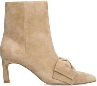Manfield su&egrave;de enkellaarzen beige