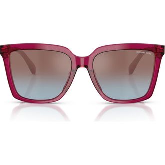 Michael Kors Menaggio 55mm Gradient Square Sunglasses in Plum Transparent /Purple Blue at Nordstrom