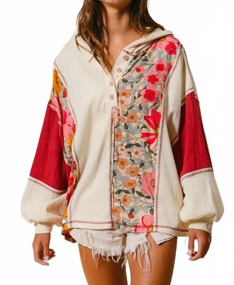 Bibi Blush & Bloom Hoodie In Cream