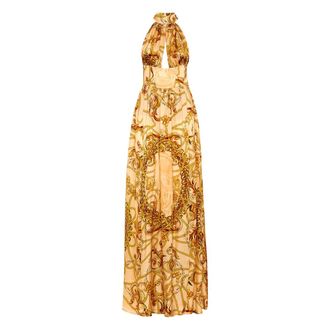 Philipp Plein Long Dress New Baroque - Dames - Avondkleed - Beige - XS - Kleedjes