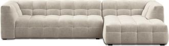 BLOOMINGLOFT Design Ecksofa Vesta mit Samtbezug Beige