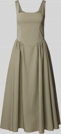 Jake*s Cocktailkleid mit Karree-Ausschnitt in Khaki, Größe 32