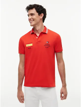 Tommy Hilfiger Mens Regular Fit Spain Soccer Polo - Cajun Red - XXL