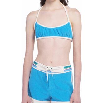 Anna Sui Cabana Terry Bikini Top in Ocean Blue at Nordstrom, Size X-Small