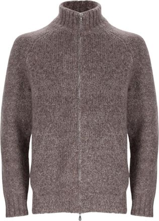 Brunello Cucinelli Brown Knitted Zip Up Cardigan