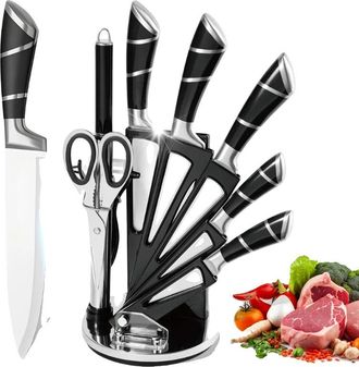 OEM Juego De Cuchillos De Cocina, Acero Inoxidable De Alto Contenido En Carbono, Mango Ergon&oacute;mico