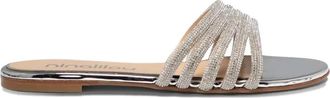 Ninalilou Elisa crystal-embellish sandals - women - Leather/Leather/Leather/Rhinestone - 38.5 - Silver