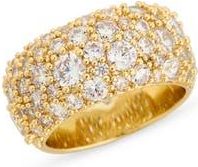 Covet Crystal Pavè Cigar Band Ring in Clear /Gold at Nordstrom Rack, Size 7