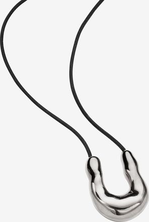 Agmes Halskette aus Wildleder und Silber Wishbone