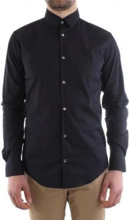 Emporio Armani Slim Stretch Overhemd - Heren - Overhemden - Blauw - Maat: XS Katoen