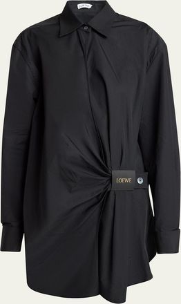 Loewe Draped Poplin Mini Shirtdress