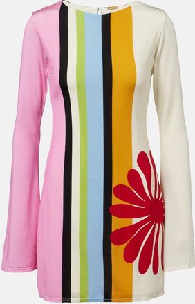 Cala de la Cruz Maisha floral striped minidress