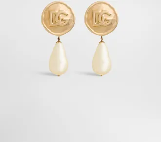 Dolce & Gabbana Earrings With Dg Logo And Teardrop Pendants - Woman Bijoux Gold Metal Onesize