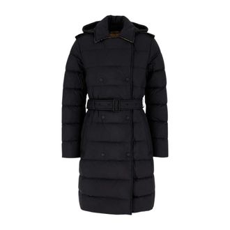 Burberry Dames, Mantels, Zwart, Maat: XS Leer