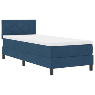 vidaXL Cama Box Spring Con Colch&oacute;n Con Colch&oacute;n Azul 80 X 200 Cm Tela Vidaxl