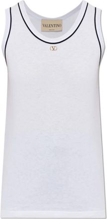 Valentino Garavani Top met applicatie - Dames - Tops zonder mouwen - Wit - M - Katoen - Tops