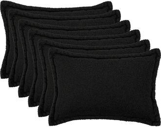 vidaXL Funda De Almohada 6 Pcs Houten Negro 30 X 50 Cm Boucl&eacute; Vidaxl
