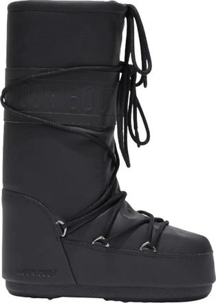 Moon Boot Iconische Rubberlaarzen Zwart - Dames - Winterlaarzen - Zwart - 42 EU - Polyester - Schoenen