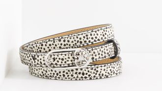Talbots Dotted Calf Hair Slim Belt - Black/Ivory - Medium Talbots