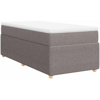 vidaXL Cama Box Spring Con Colch&oacute;n Tela Gris Taupe 90x200 Cm Vidaxl