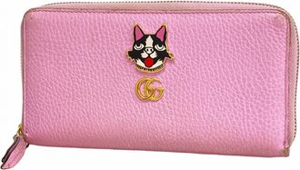 Gucci Pink Leather Long Wallet (Bi-Fold) (Pre-Owned)