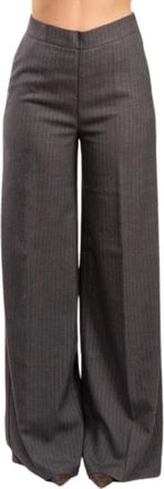LuckyLu Broeken, Dames, Grijs, 2Xs, Wijde Broek