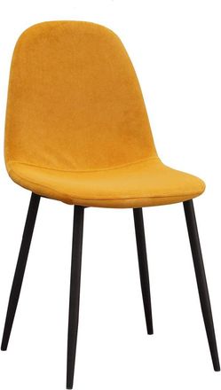 Regalos Miguel Sillas - Silla Teok Black Terciopelo - Amarillo