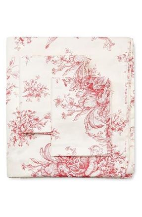 Melange Home Toile Print 400 Thread Count Cotton Sheet Set in Red at Nordstrom Rack, Size California King