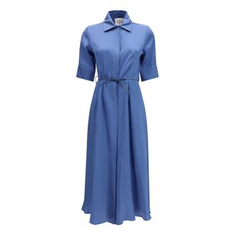 Crida Milano Vestido Camisero Baldo - Dresses - Mujer - Azul - L