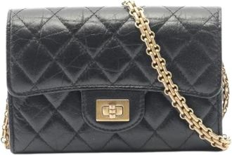 Chanel Pre-owned 2.55 Matelass&eacute; Lamsleer Mini Schoudertas - Dames - Vintage Mini Tas - Zwart - ONE Size - Leer - Vintage