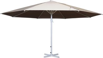 Hhg Sombrilla Meran Ii, Sombrilla De Mercado Para Hosteler&iacute;a, &Oslash; 5m Poli&eacute;ster/palo De Aluminio Blanco 28kg, Crema-beige Sin Soporte