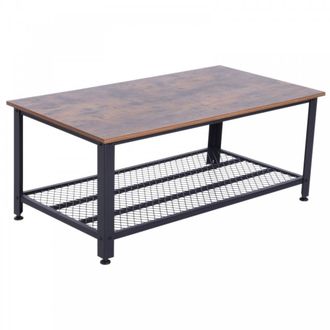 HOMCOM HOMCOM Industrial Style Coffee Table - Brown & Black - Home Living | TJ Hughes