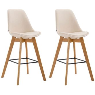 Clp Set 2 sgabelli cucina Metz in similpelle crema natura