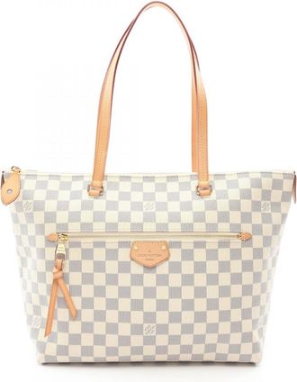 Louis Vuitton Damier Azur White Damier Azur Leather Handbag Tote Bag (Pre-Owned)